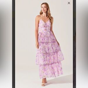 NWT ASTR Pleated Maxi Dress Resort Wear